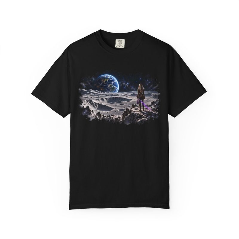 Lunar Adventure fantasy nature graphic T-shirt by Anna: Back to Nature, front view